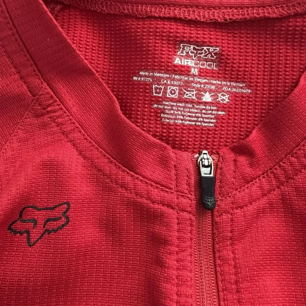 Fox Racing Air Cool 1/4 Zip Jersey Red Short Sleeve Men’s Medium